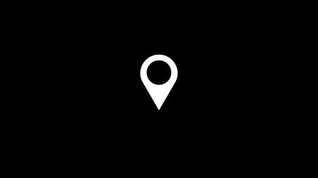 Map pointer icon set with pin symbols for navigation and location markers,4k quality animation video..