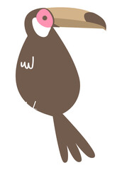 Obraz premium Toucan bird png pastel illustration, transparent background