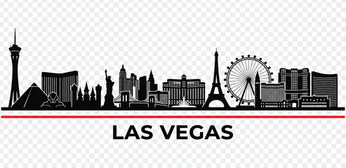 Obraz premium Las vegas city skyline silhouette vector illustration