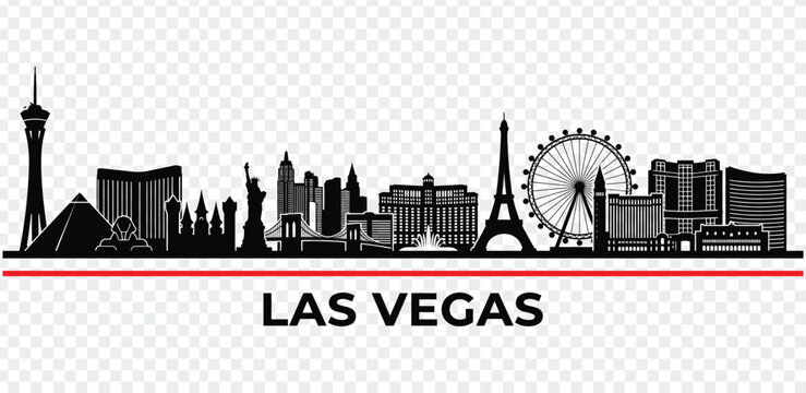 Las vegas city skyline silhouette vector illustration