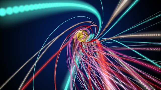 Fantastic video animation with stripe wave object in slow motion, 4096x2304 loop 4K
