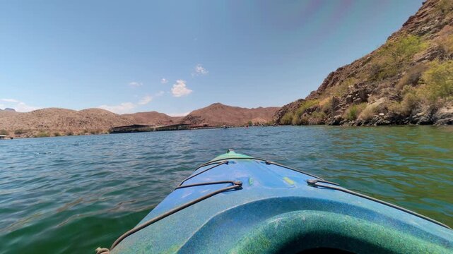 Willow Beach at Lake Mead National Recreation area showing kayakers paddling in 24fps