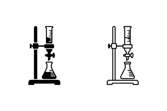 Laboratory titration setup with burette and Erlenmeyer flask for chemical analysis