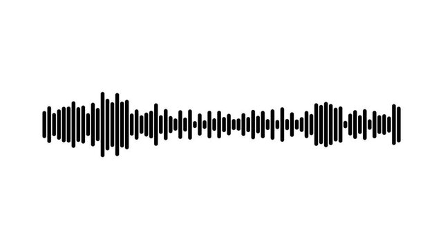 Sound waves loop animation, music sound wave animation white background, modern music frequency motion graphics, simple podcast and voice recorder intro video animation. 4k video