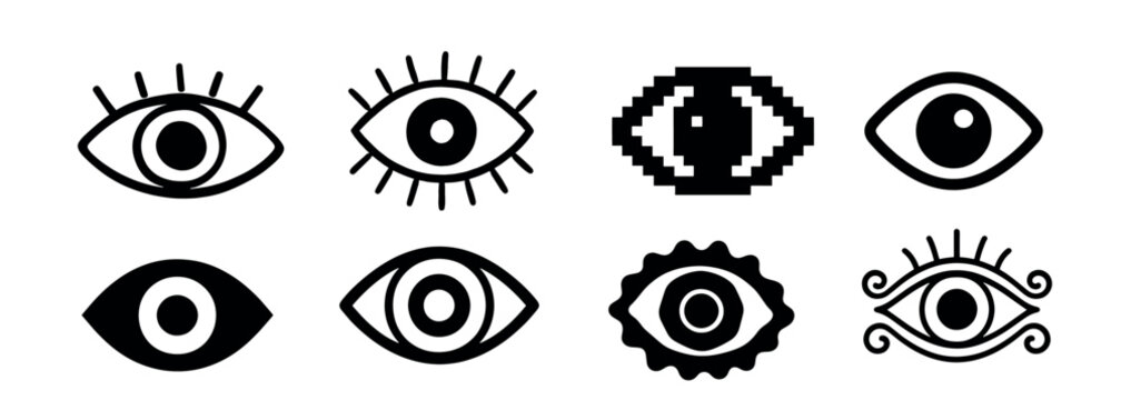 Diverse eye icon collection vector
