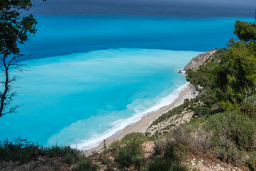 Obraz premium Lefkada Coastline near Egremni Beach, Greece