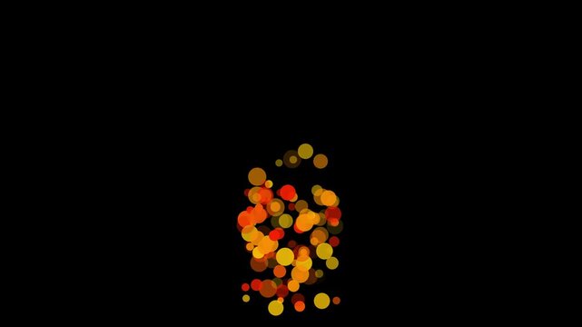 Abstract fire particles rising motion background, warm glowing bokeh overlay embers