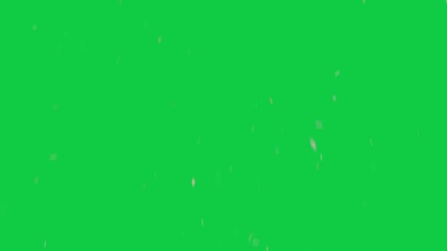 Top entry starting falling, shiny confetti drifting, rotating, forming depth on transparent canvas