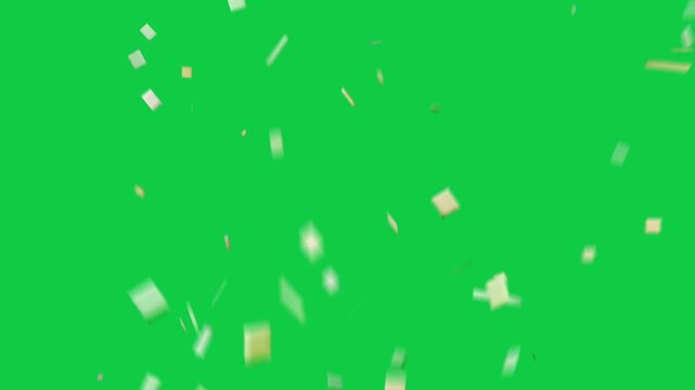Mint yellow rectangles entering top, rotating, drifting in parallax on transparent backdrop for ads