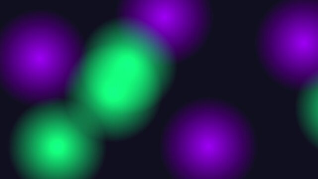 Abstract neon gradient background, with soft glowing, purple and green, spheres, fluid motion, overlay for modern digital