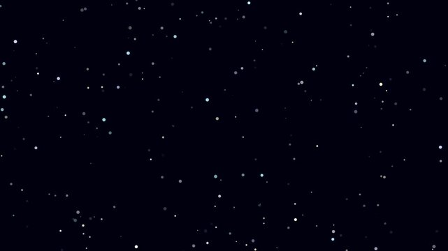 Abstract night sky particles background, floating glowing dust bokeh overlay, cinematic space stars motion effect