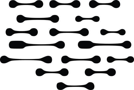 Black dumbbell shapes arranged in a heart pattern on white background