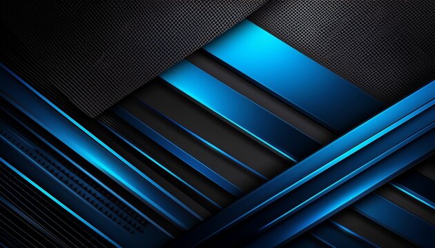composicion moderna de formas tecnicas azules sobre fondo negro diseno de textura perforada metalica oscura ilustracion tecnologica banner de encabezado ial