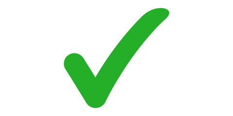 Green checkmark symbol icon on transparent background © Hanis