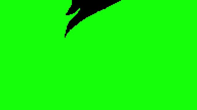 Cartoon Pixel Art Green and Black Fluid Geometrical Shapes Motion in Transitions. Flow background. Manga Wavy Mosaic Animation. Manga Wavy Cover Animation. Pixelated background style swirl anima