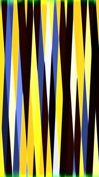 Abstract moving geometrical shapes. Vertical video of flowing line mash shapes transition. Manga Energy Time Speed Rays Animation. Abstract of rapidly moving neon speed of light stripes yellow, black
