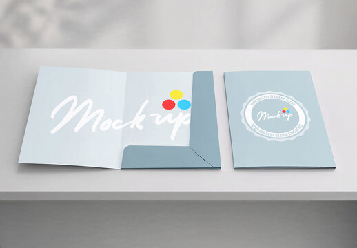 Document's Folder Mock-up for Front Cover and Inside