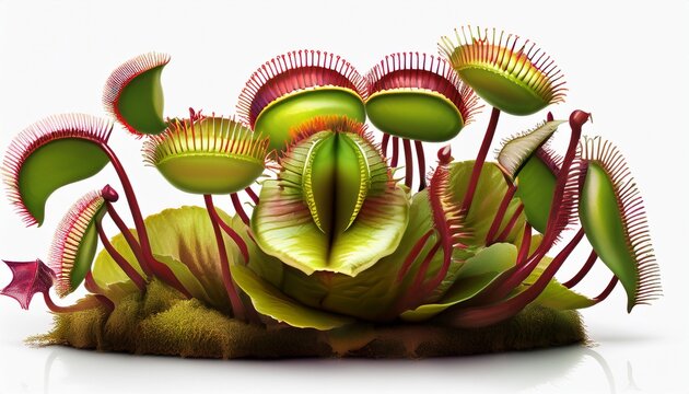venus flytrap plant isolated on white