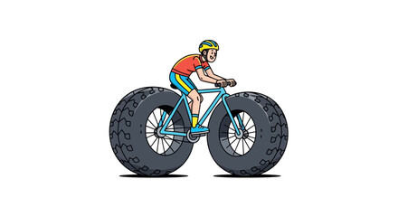 Obraz premium Cyclist riding a fat bike.