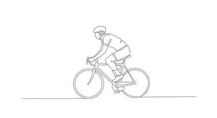 Obraz premium Cyclist riding bicycle in motion.