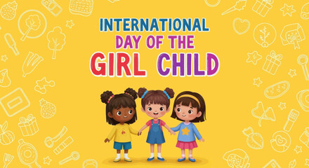 Fototapeta premium International day of the girl child illustration