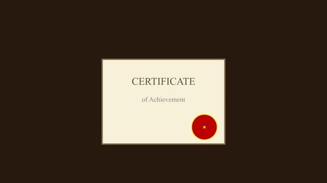 Certificate of achievement template with gold seal for awards and academic recognition diploma