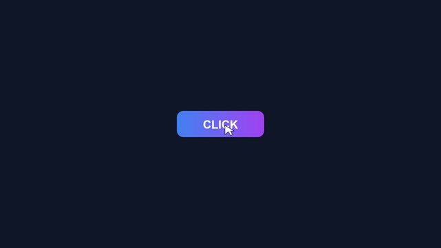 Interactive click button animation with mouse cursor pointer for web ui and digital marketing interaction