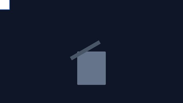 Minimalist 2 d animation of a trash can opening and closing loop, simple ui motion recycle bin delete