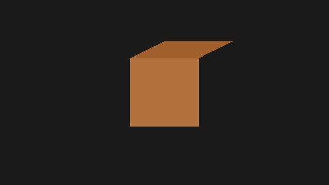 Minimalist 3 d cube animation: geometric shape rotating and expanding on dark background, geometry motion minimalist