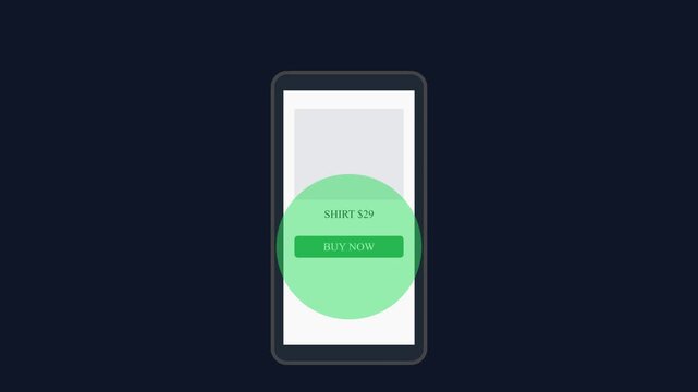 Mobile e-commerce interface with buy now button for online shopping app ui