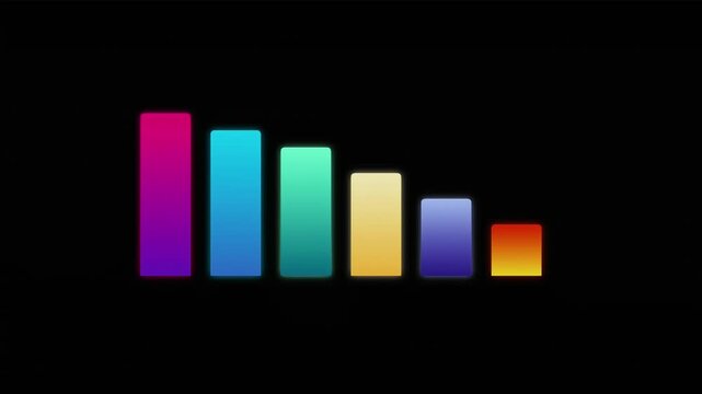 Animated premium bar chart with neon gradient data visualization