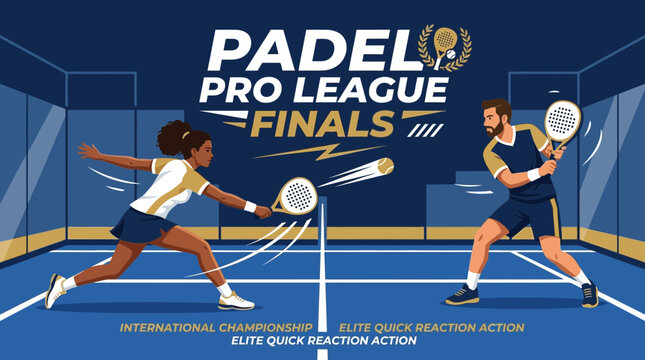 Padel Pro League Finals Showcasing Athlete Action And Sports Competition