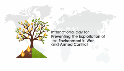 Fototapeta premium International day for preventing the exploitation of the environment in war and armed conflict