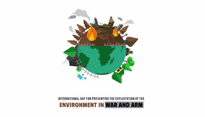 Fototapeta premium International day for preventing the exploitation of the environment in war and armed conflict