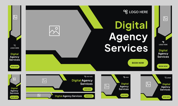 Digital Marketing Agency Web Banner Ad Pack, digital marketing agency web set banner design, fully customizable vector eps 10 file format