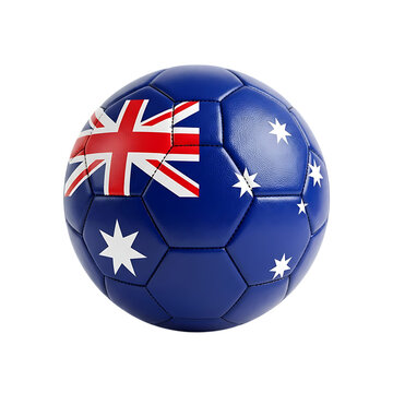 Football soccer ball with australia flag design