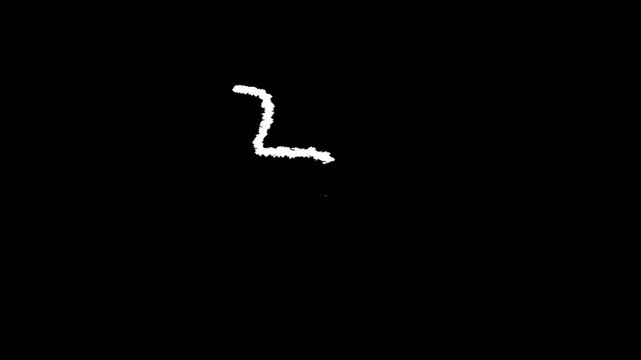 A white squiggly line on a black background, resembling a lightning bolt or a stylized abstract design element