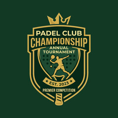 Fototapeta premium Padel Club Championship Annual Tournament Premier Competition Est 2023 Logo Design