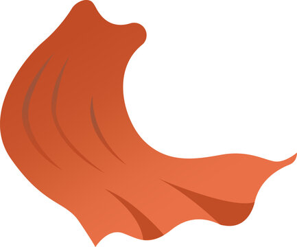 Red superhero cape flowing right isolated on transparent background