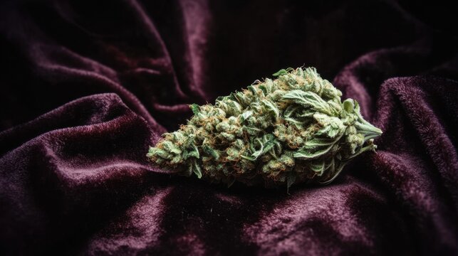 Gigapixel Cannabis Cola on Velvet Background