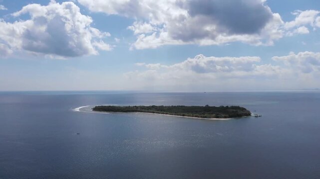Aerial view of Gili Rengit, Lombok, Indonesia, Southeast Asia. View from Island Gili Layar to Gili Rengit, Lombok, Indonesia.