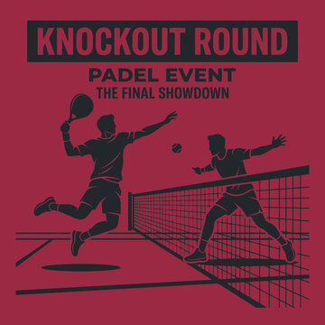 Knockout Round Padel Event The Final Showdown Silhouette Art