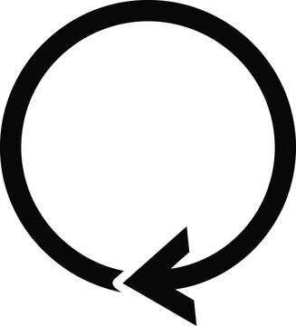 Black circular arrow icon representing refresh or reload action