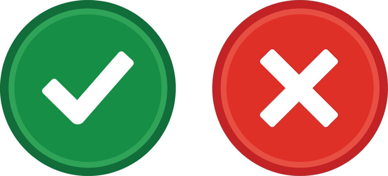 Green check mark and red cross mark icons for correct and incorrect choice selection