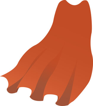 Red superhero cape flowing left isolated on transparent background