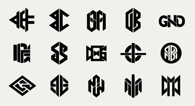 Modern Monogram Logos Set - Geometric Alphabet Designs