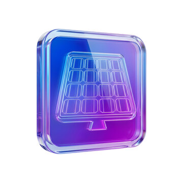 Glossy Highly Refractive Glassmorphism Solar Panel Icon