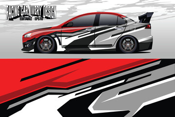 Fototapeta premium Abstract Sports Car Livery Graphic Kit. vehicle, race car, rally, adventure and livery 5