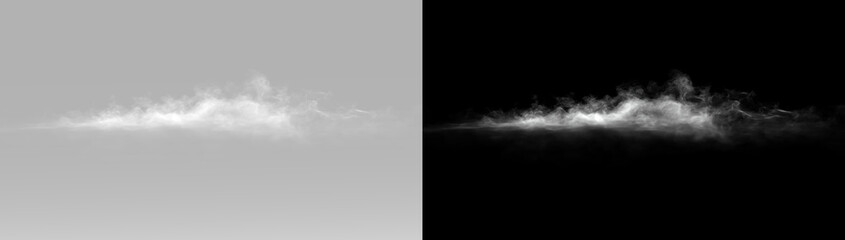 Obraz premium Smoke mist overlay isolated realistic white smoke cloud transparent haze vapor atmospheric texture effect