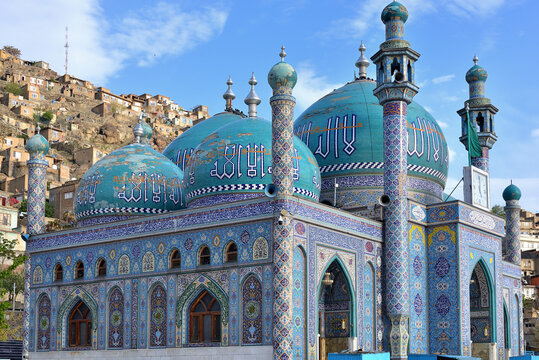 BLUE MOSQUE AND SHRINE IN THE CITY OF KABUL IN AFGHANISTAN